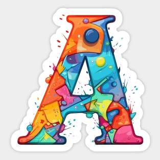 letter A cartoon art v1 Sticker